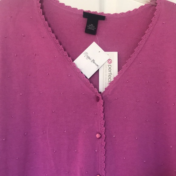 💕NWT Maggie Barnes Rose Beaded Sweater💕 - Picture 2 of 7